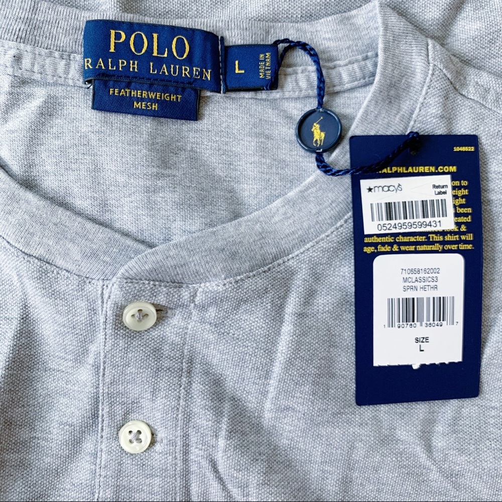 Half-Buttoned, Grey Henley Tee.
